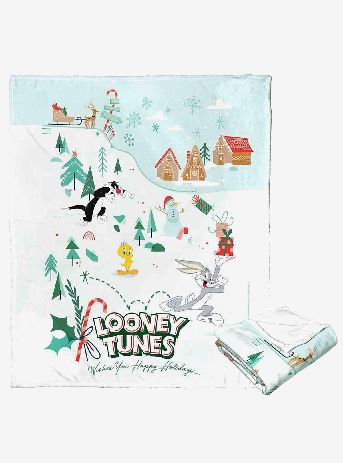Looney Tunes Manta Looney Holidays de tacto sedoso