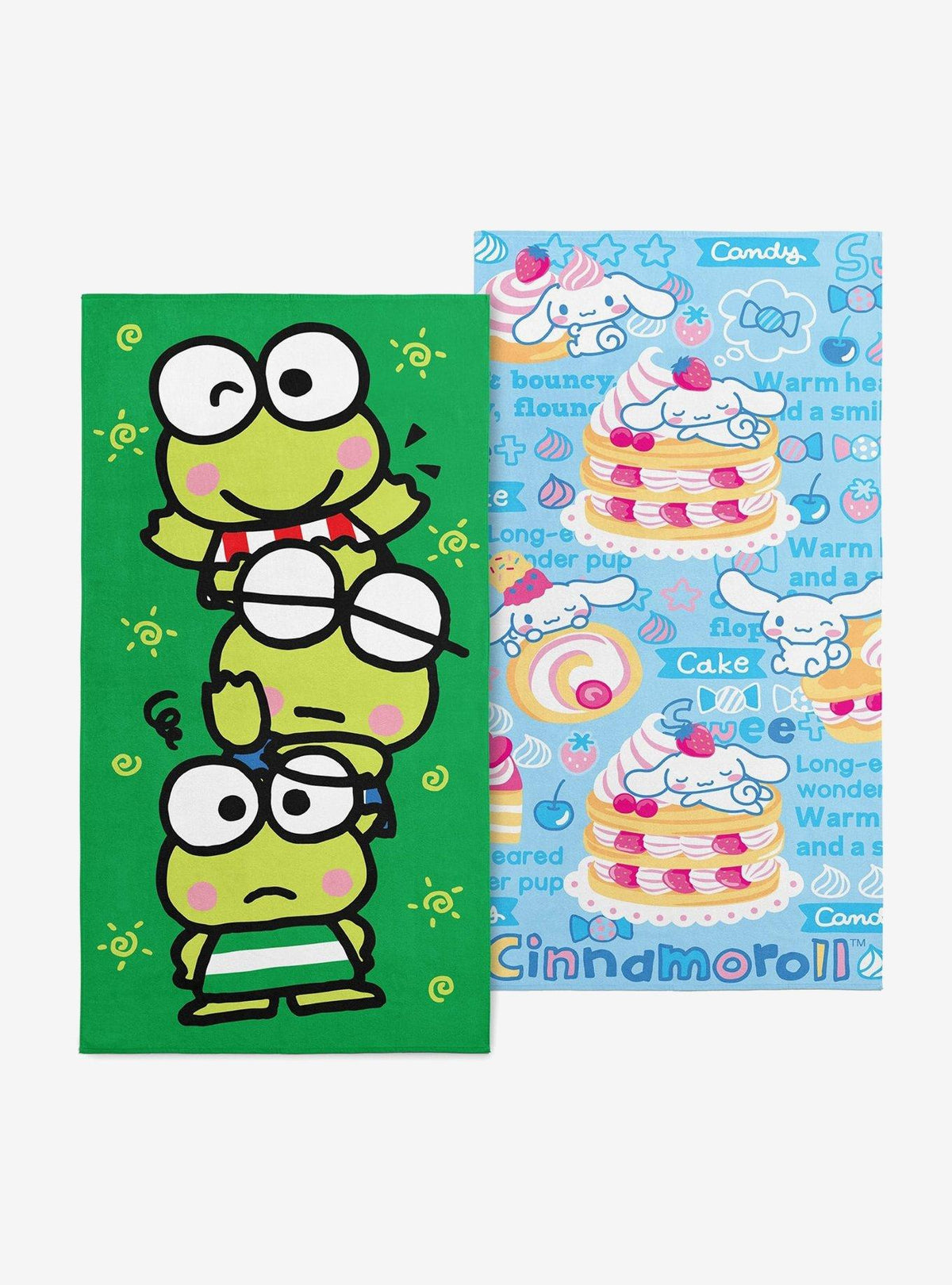 Set de 2 toallas de playa Keroppi y Cinnamoroll