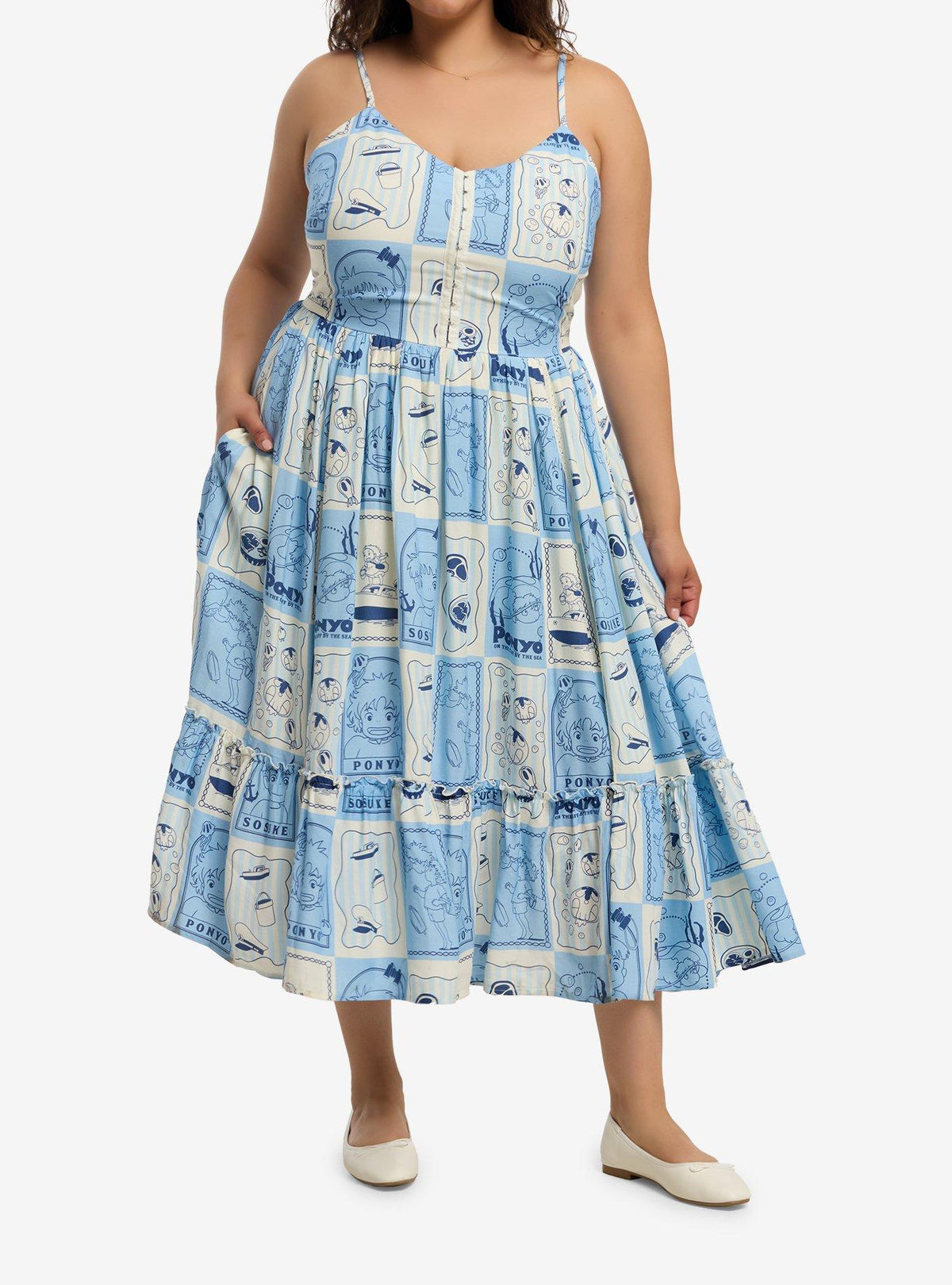 Vestido midi talla grande Ponyo | Studio Ghibli