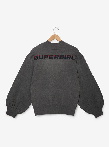 Polerón Supergirl con logo degradado y mangas bishop