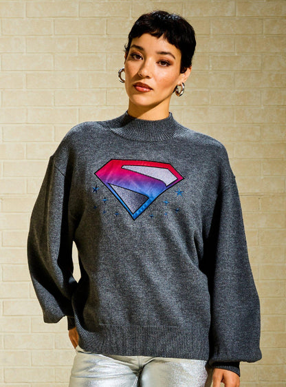 Polerón Supergirl con Logo Degradado Talla Plus