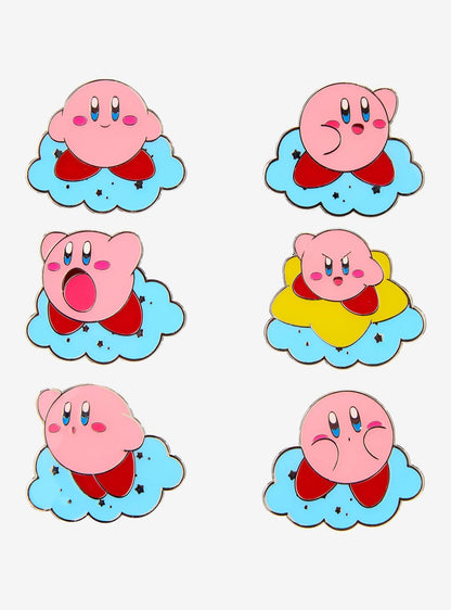 Pin esmaltado blind box de Kirby entre nubes