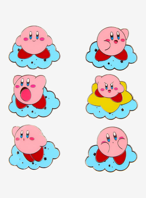 Pin esmaltado blind box de Kirby entre nubes