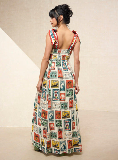 Vestido maxi de postales de Nightmare Before Christmas