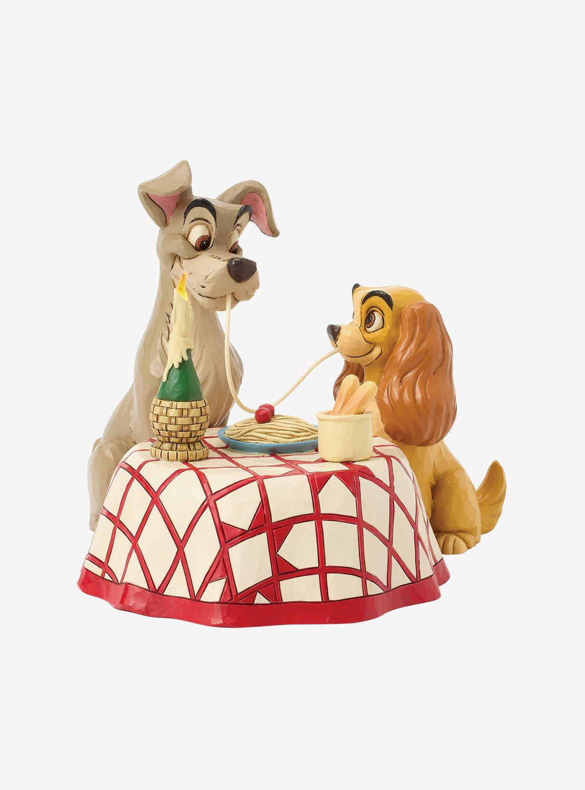 Figura Jim Shore: Reina y Golfo compartiendo espagueti