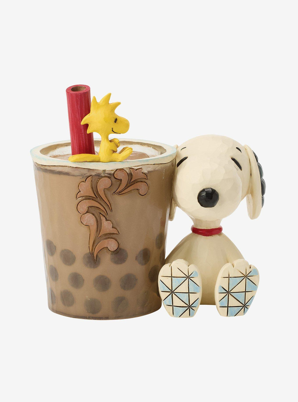Figura Peanuts de Snoopy y Woodstock con té de burbujas