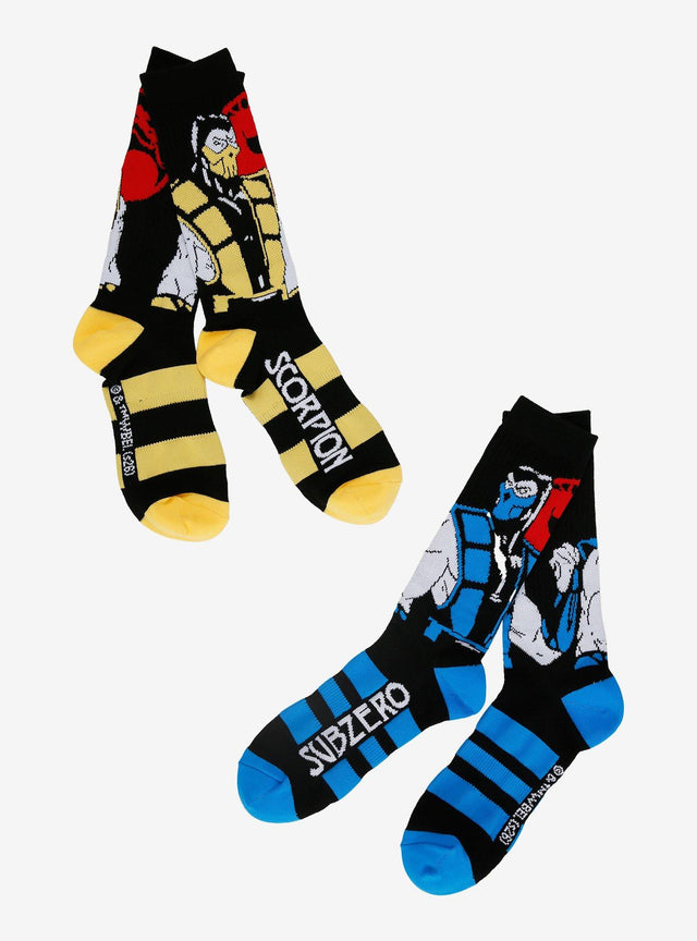 Calcetines Mortal Kombat de Scorpion y Sub-Zero, 2 pares