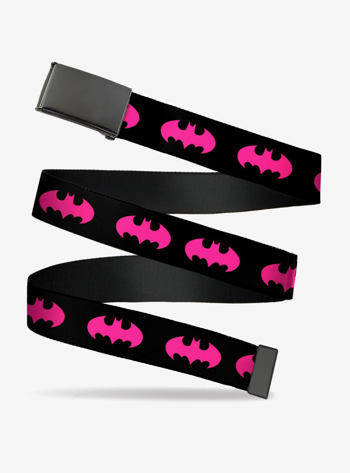 Cinturón Batman Signal con hebilla negra y fucsia