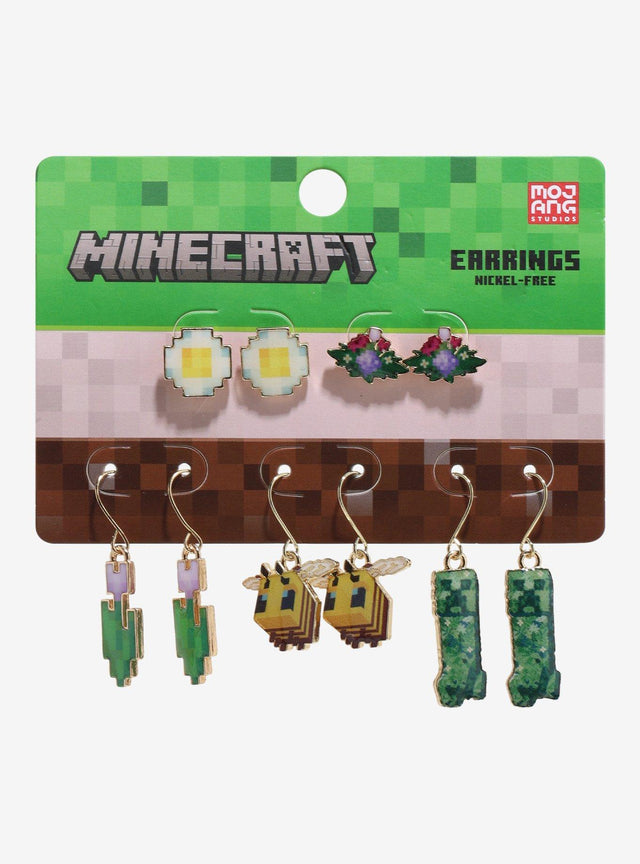 Minecraft: Set de 5 pares de aros florales Creeper