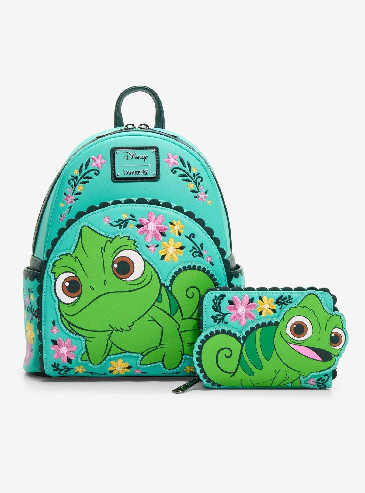 Billetera Disney Enredados con Pascal y flores