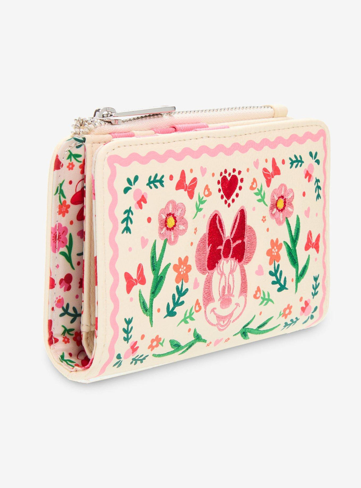 Billetera bordada floral de Minnie Mouse