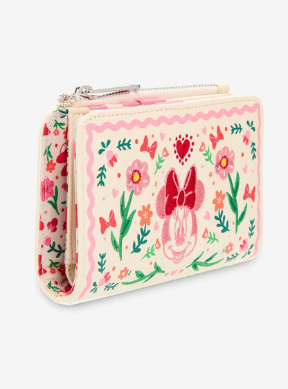 Billetera bordada floral de Minnie Mouse