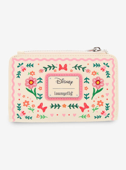 Billetera bordada floral de Minnie Mouse