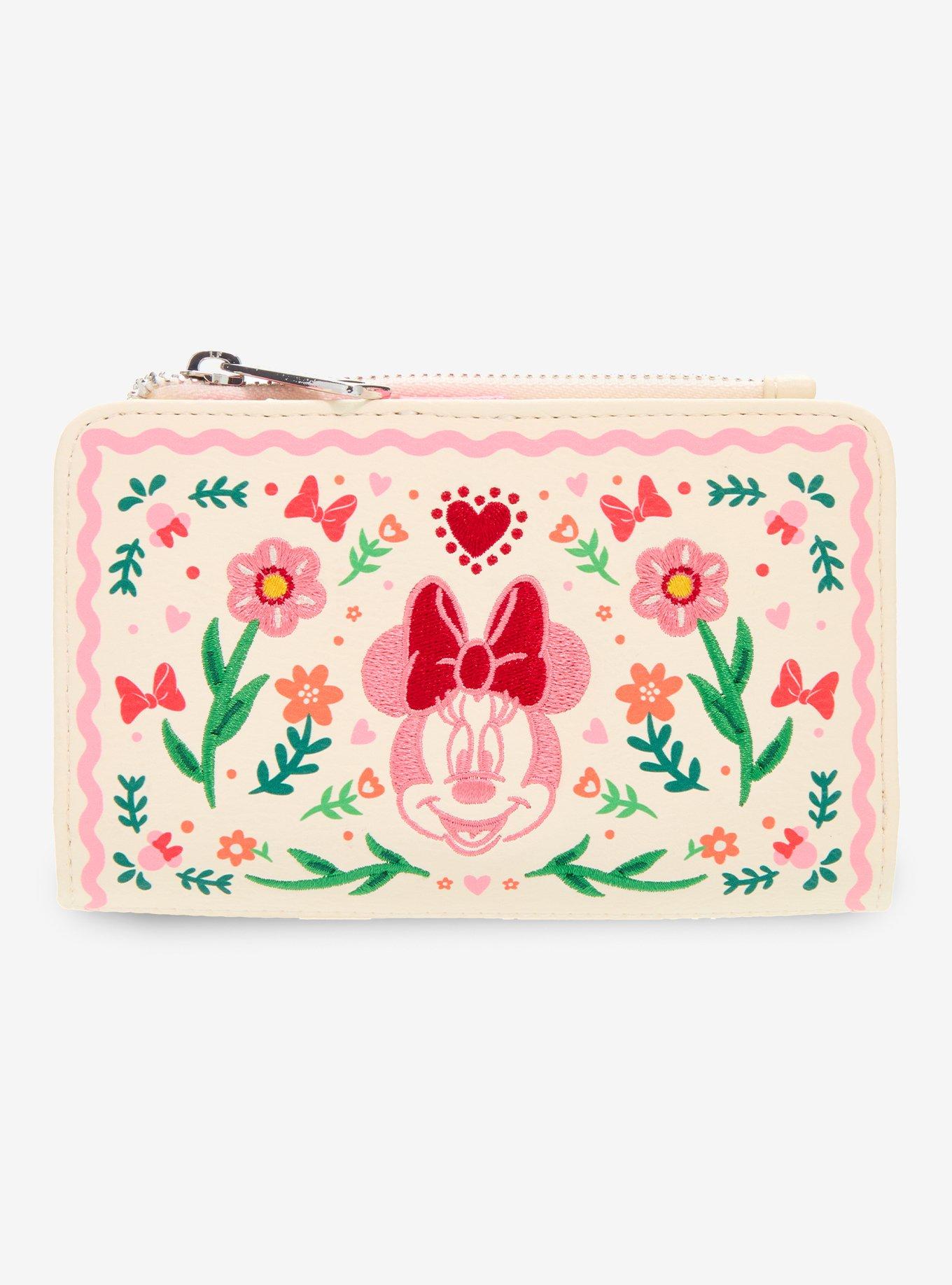 Billetera bordada floral de Minnie Mouse