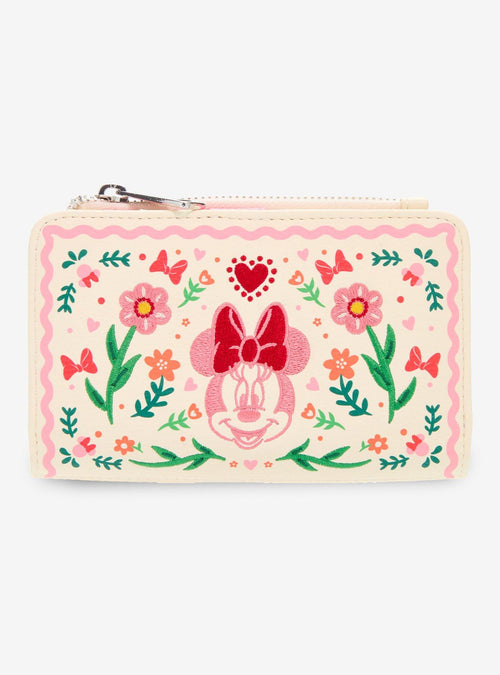 Billetera bordada floral de Minnie Mouse