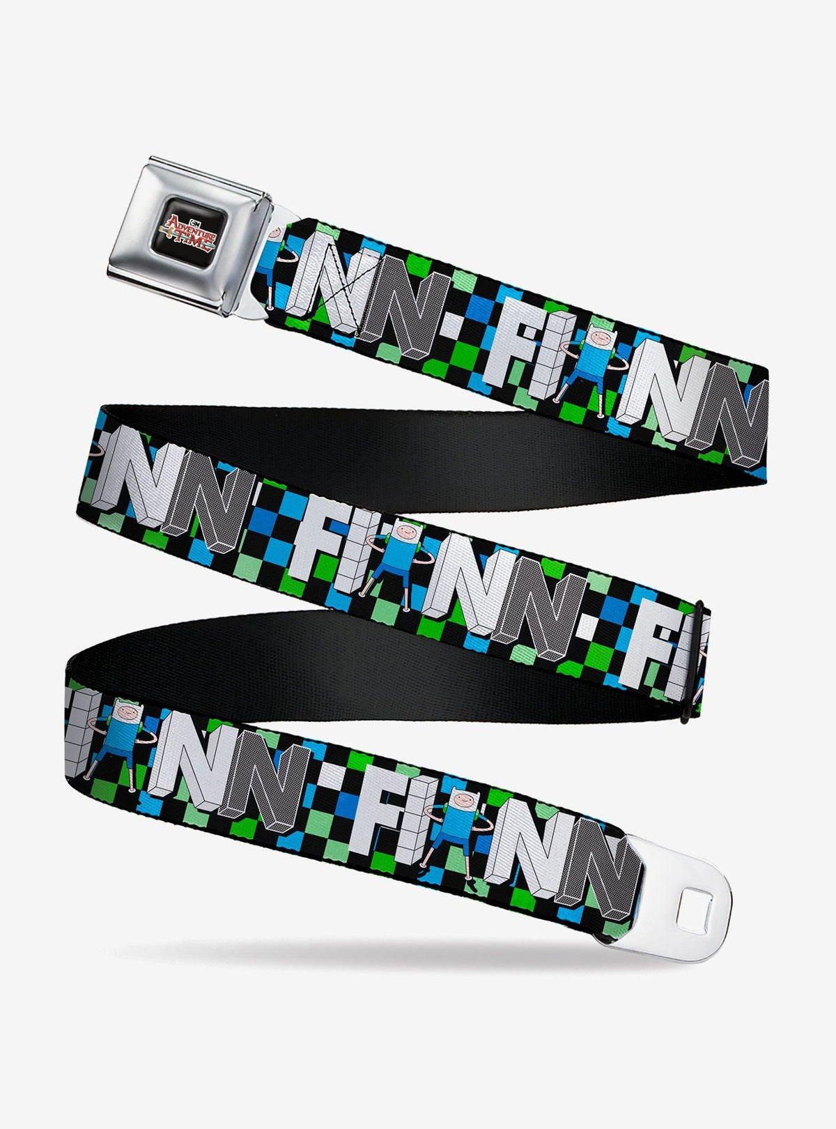 Cinturón Adventure Time con Finn y diseño a cuadros