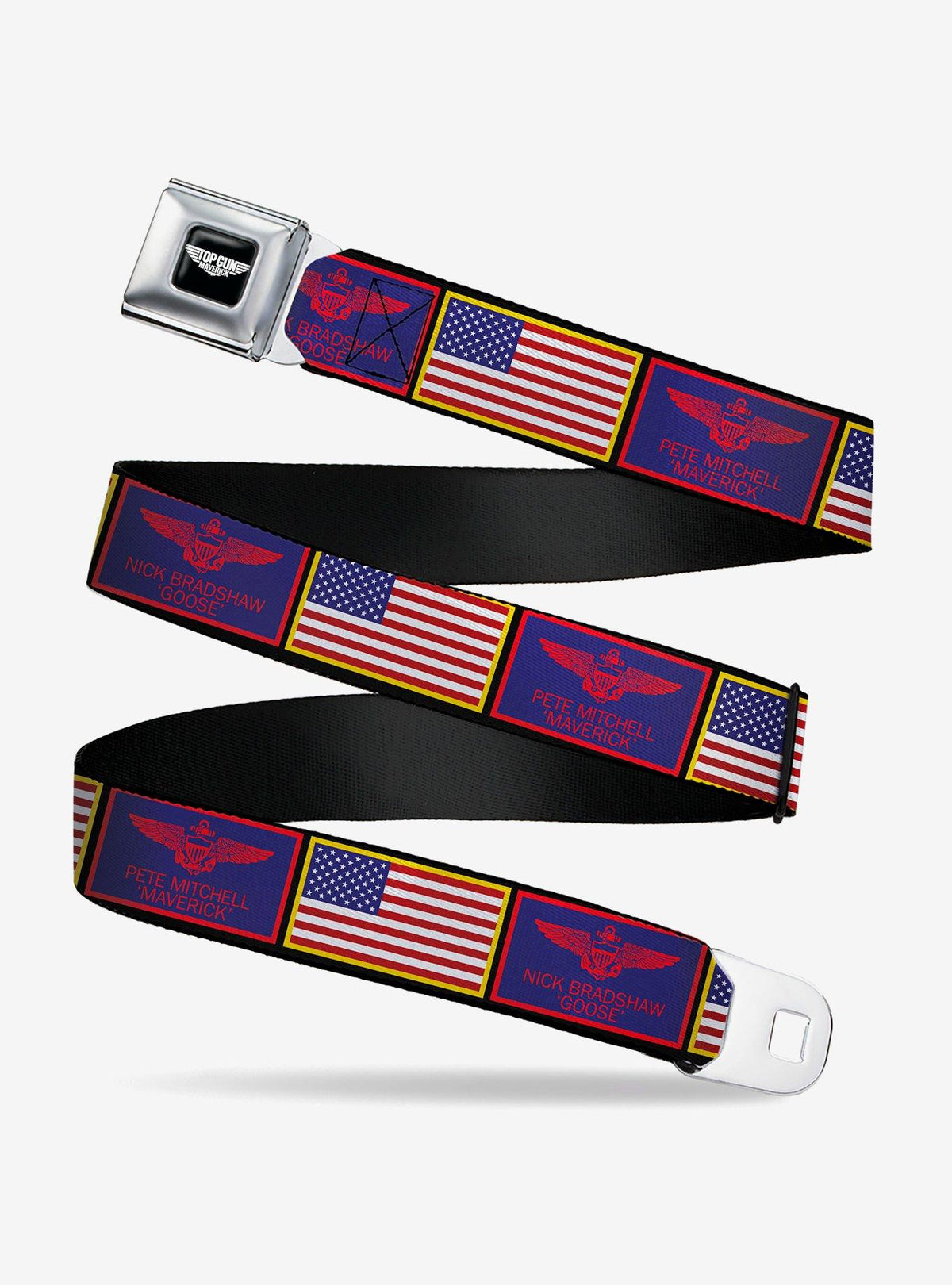 Cinturón Top Gun: Maverick con Goose y bandera estadounidense