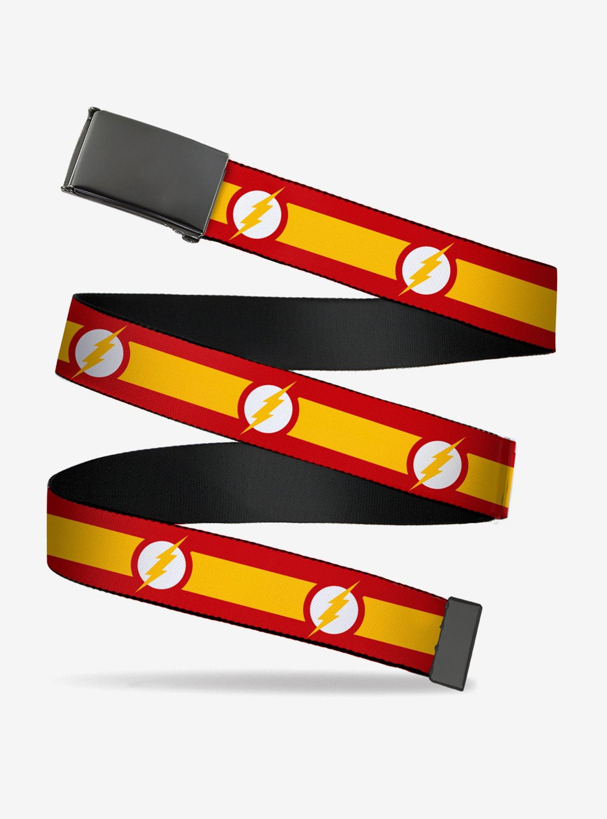 Cinturón de The Flash con franjas y hebilla de pinza