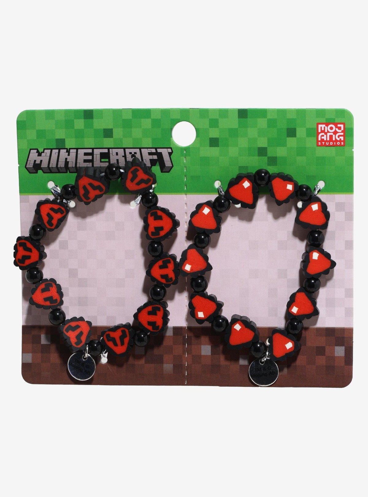 Set de 2 pulseras de corazones Minecraft