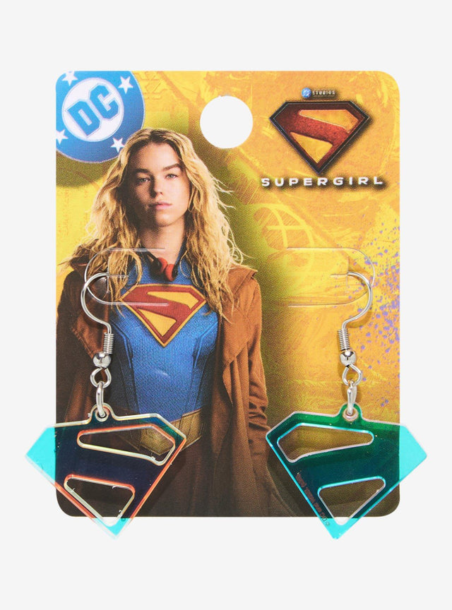 Aros colgantes con el logo de Supergirl