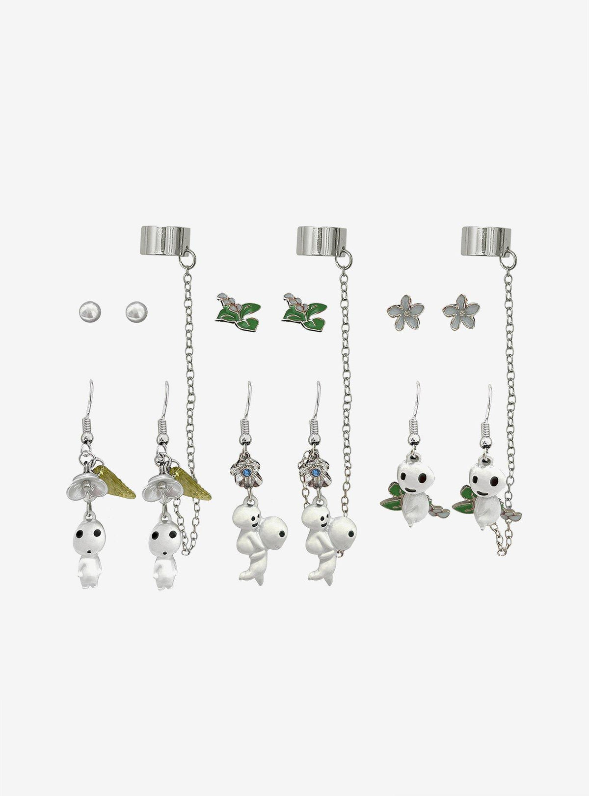 Set de aros cuff de flores de La princesa Mononoke