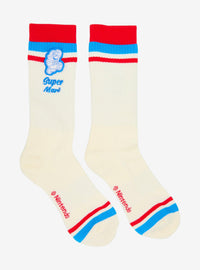 Calcetines a rayas con parche de Super Mario Bros.