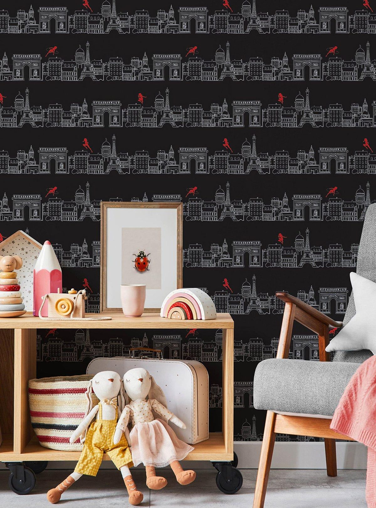 Miraculous: Papel mural adhesivo París en blanco y negro · Space Store