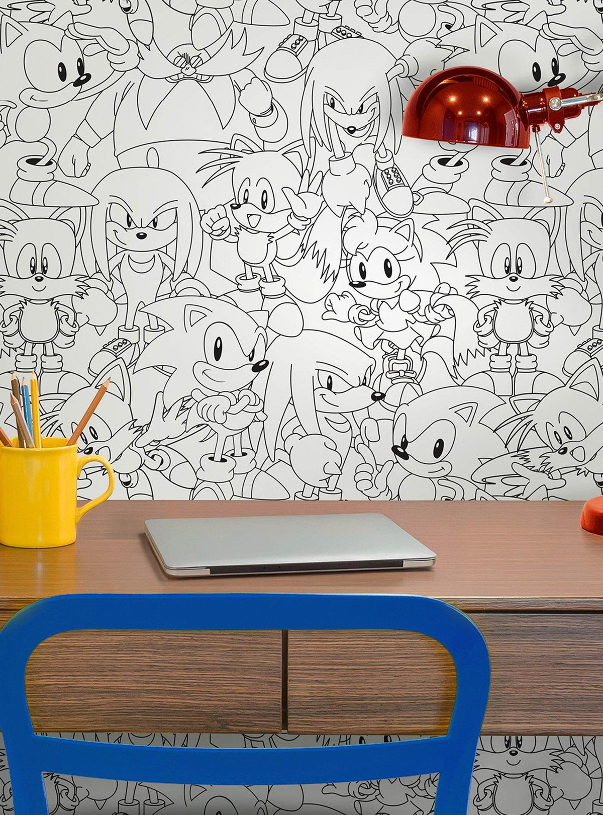 Papel mural Sonic the Hedgehog de líneas