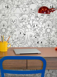 Papel mural Sonic the Hedgehog de líneas