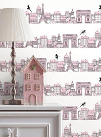 Papel mural autoadhesivo Miraculous: París rosado