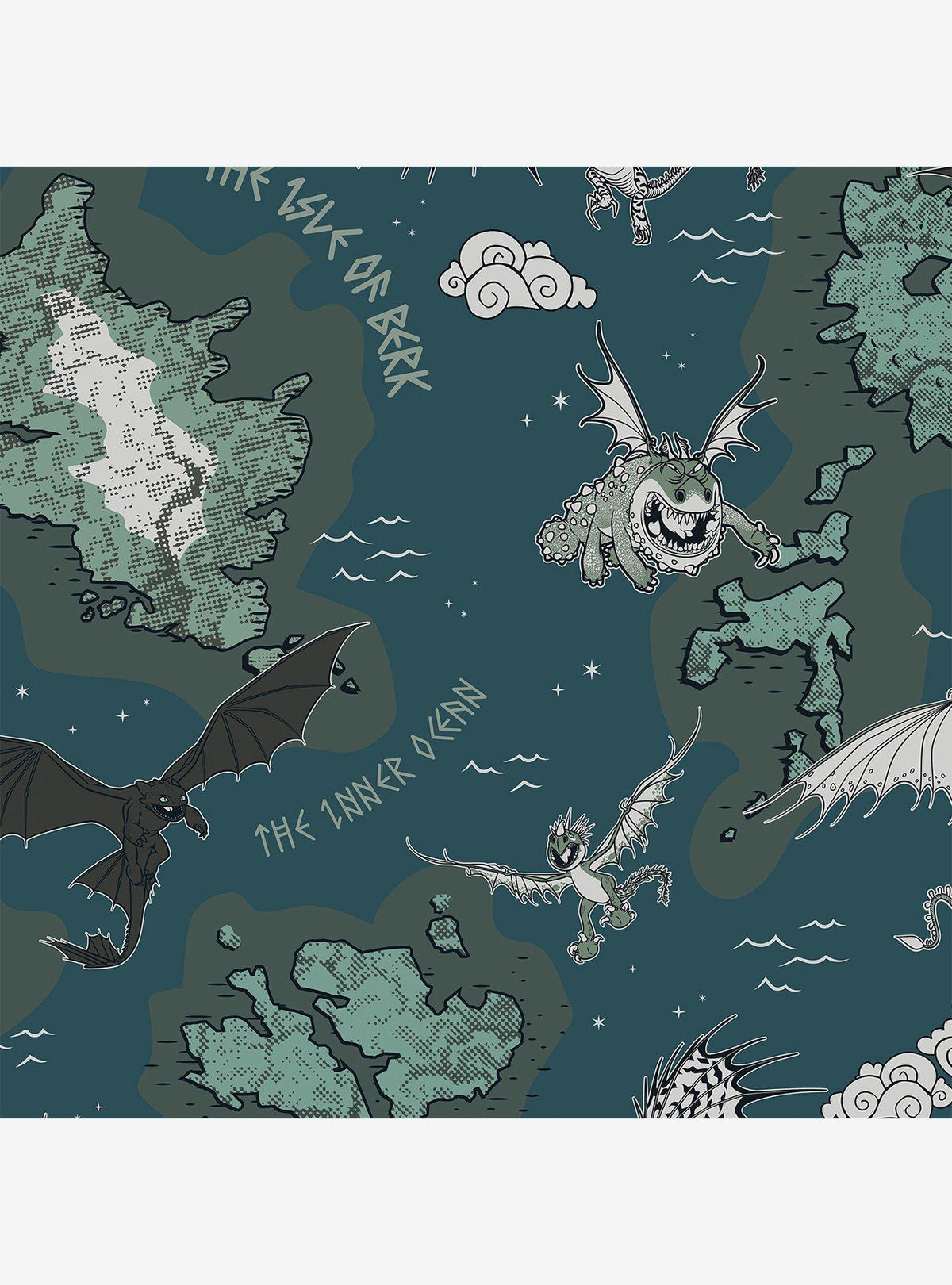 Papel mural azul How to Train Your Dragon: Isla de Berk