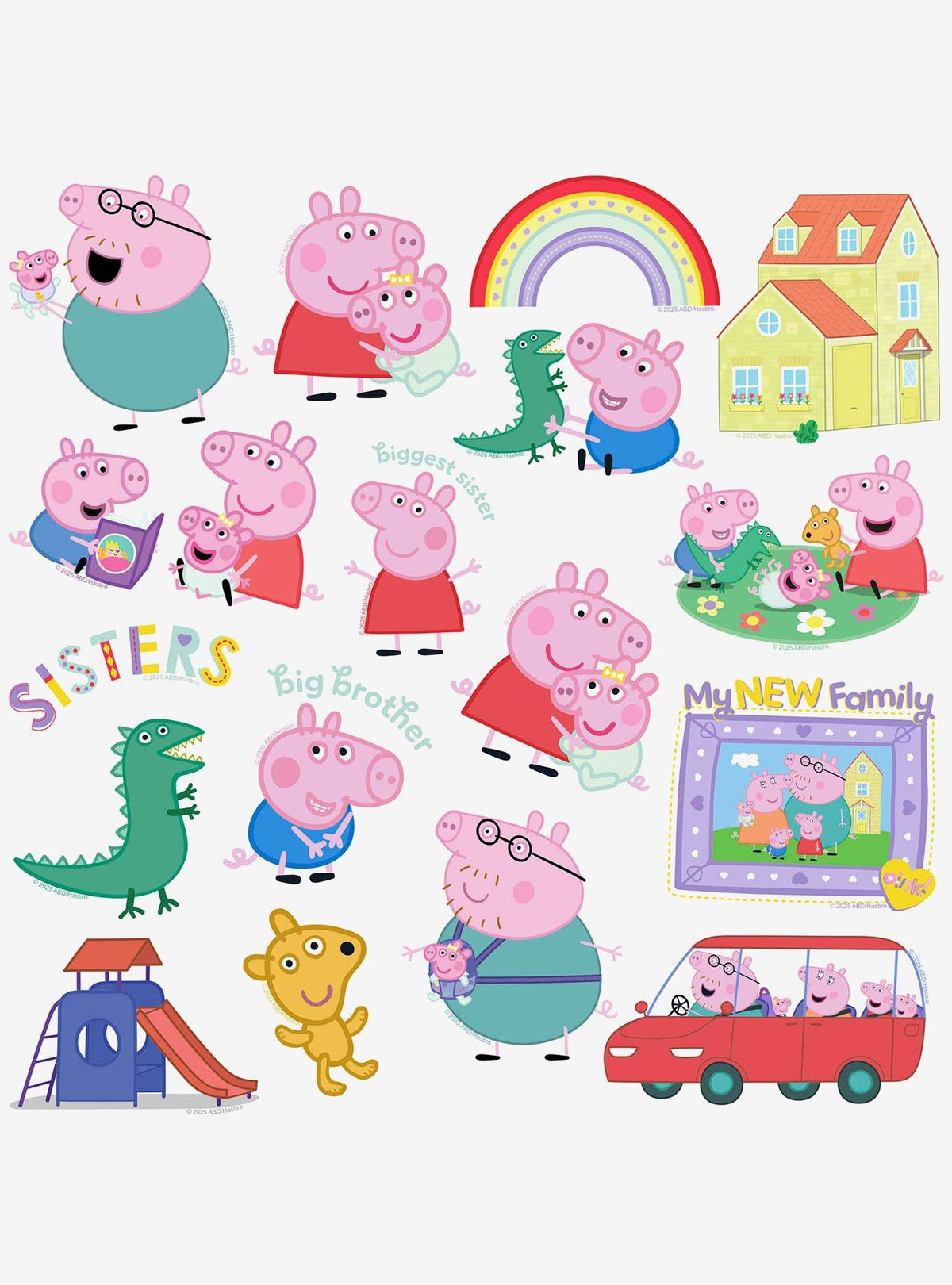 Pack de 100 stickers Peppa Pig: Nueva familia