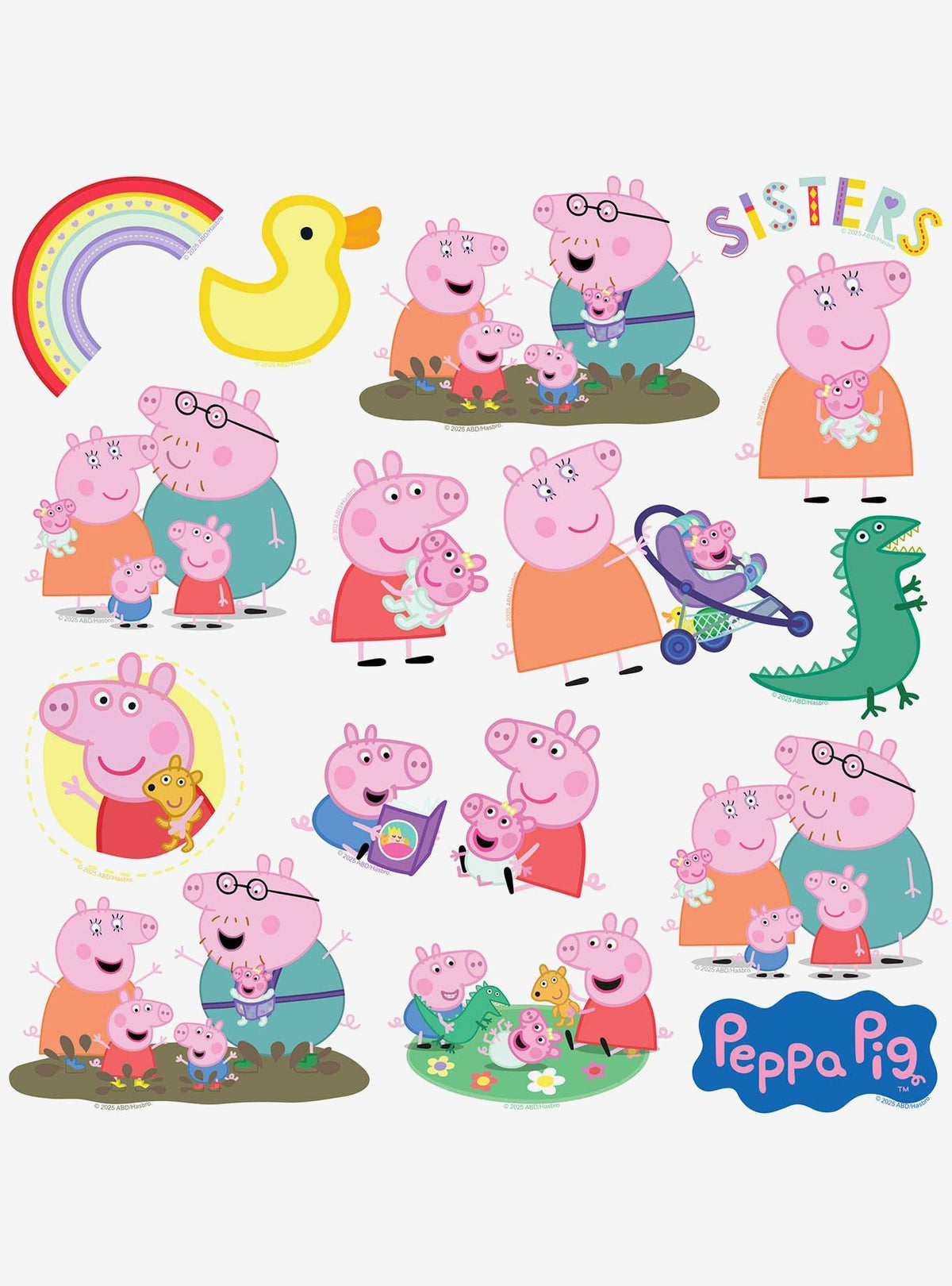 Pack de 100 stickers Peppa Pig: Nueva familia