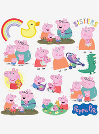 Pack de 100 stickers Peppa Pig: Nueva familia