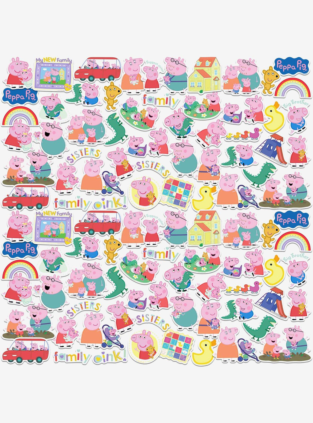 Pack de 100 stickers Peppa Pig: Nueva familia