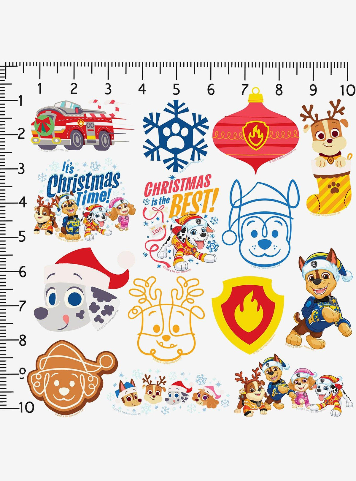Pack de 100 stickers navideños de Paw Patrol
