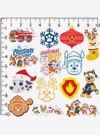 Pack de 100 stickers navideños de Paw Patrol