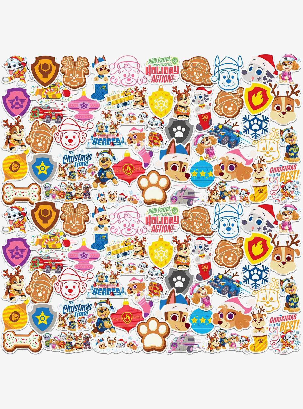 Pack de 100 stickers navideños de Paw Patrol