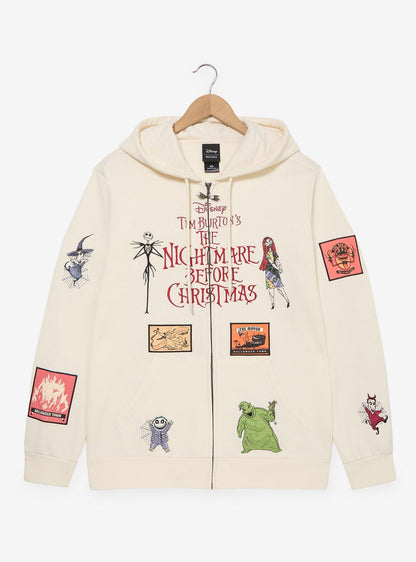 Polerón con cierre e íconos bordados de The Nightmare Before Christmas