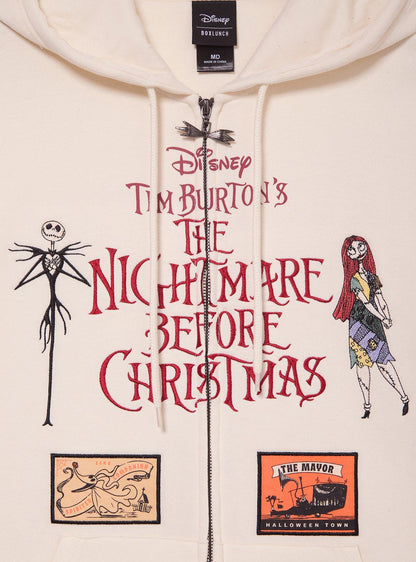 Polerón con cierre e íconos bordados de The Nightmare Before Christmas