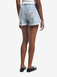 Shorts mom bordados Alice in Wonderland