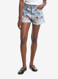 Shorts mom bordados Alice in Wonderland