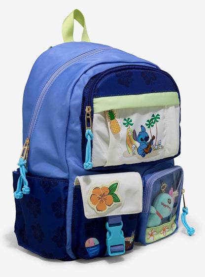 Mochila Guitar Stitch con bolsillos y charm de peluche Scrump