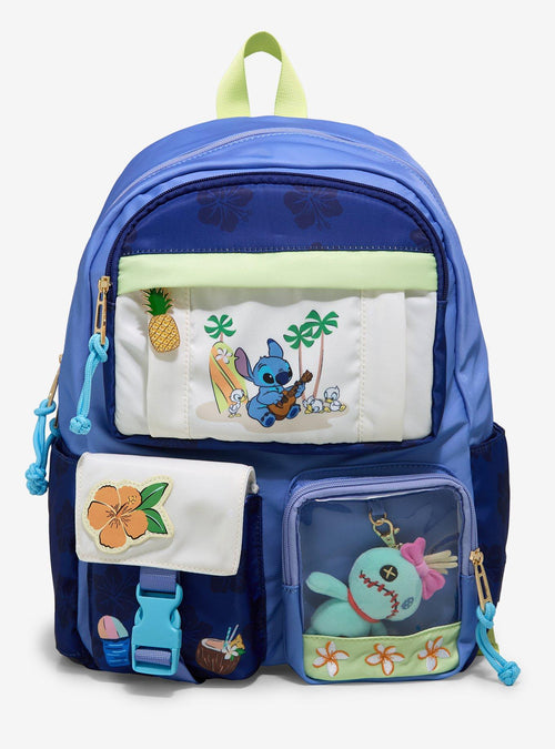 Mochila Guitar Stitch con bolsillos y charm de peluche Scrump