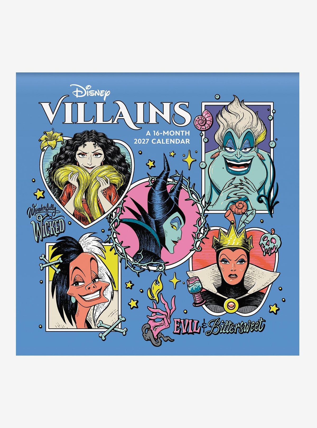 Calendario mural Disney Villains 2027 de 16 meses