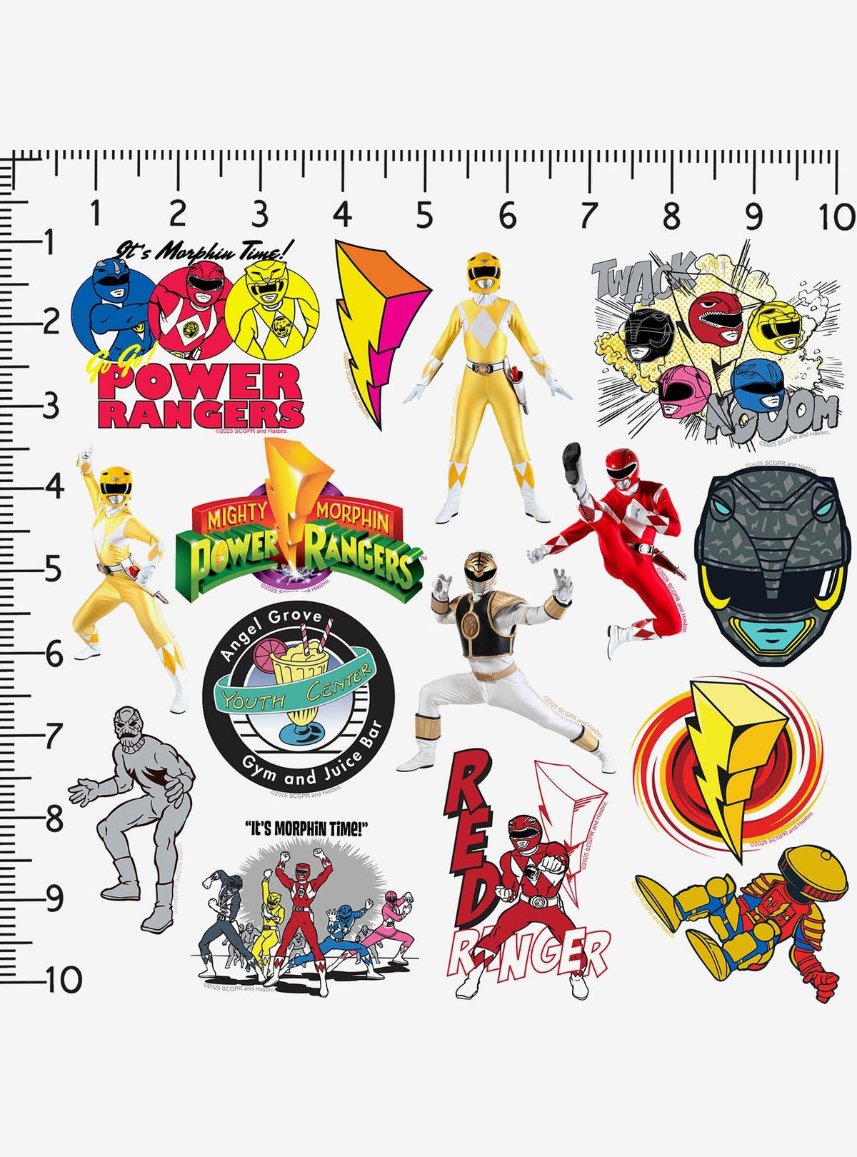 Pack de 100 stickers Mighty Morphin Power Rangers
