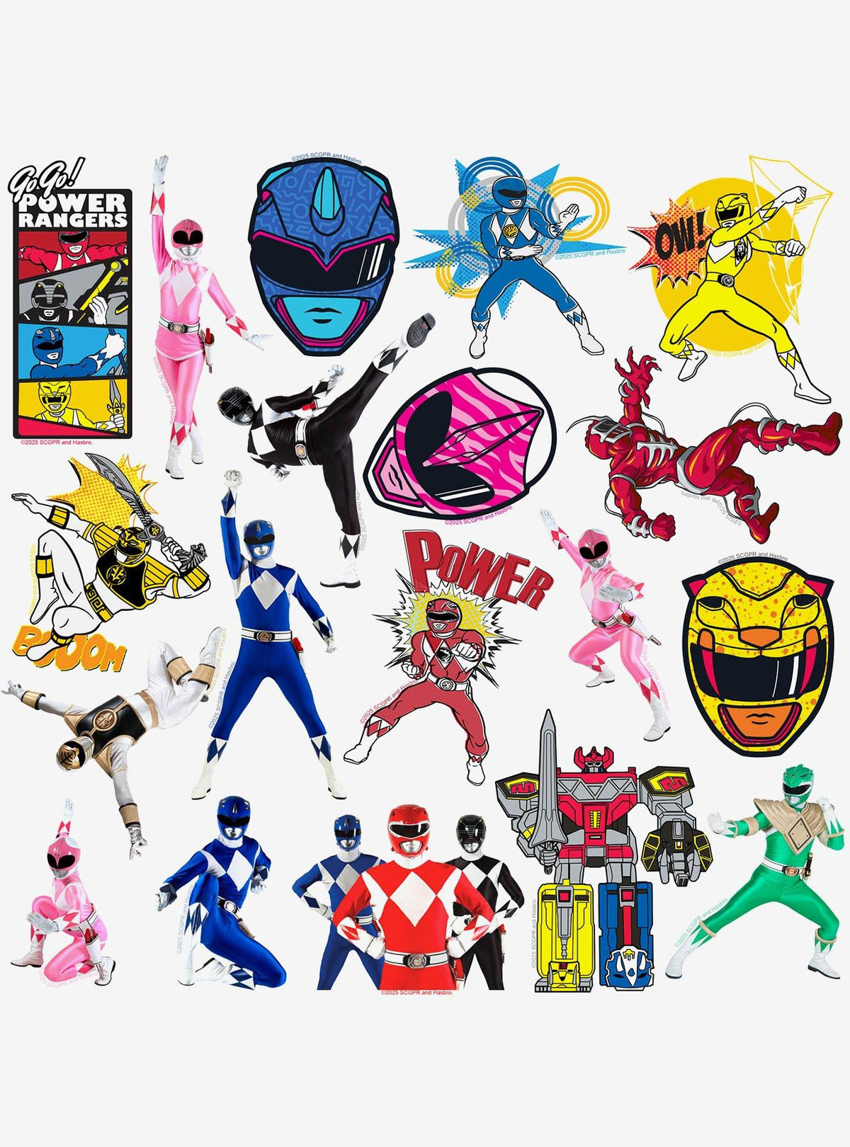 Pack de 100 stickers Mighty Morphin Power Rangers