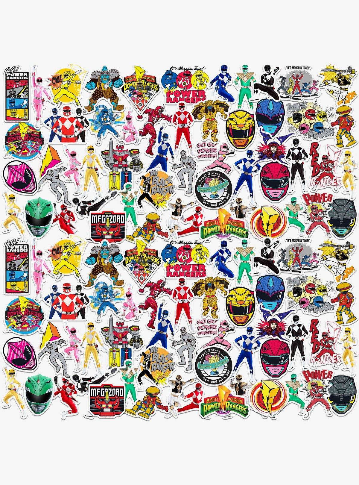 Pack de 100 stickers Mighty Morphin Power Rangers