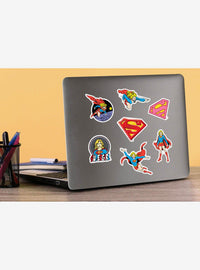 Pack de 100 stickers retro de Superman y Supergirl