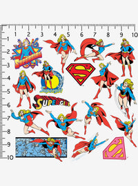 Pack de 100 stickers retro de Superman y Supergirl